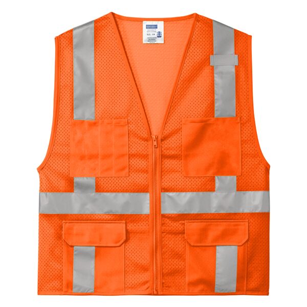 Ansi 107 Class 2 Mesh Six Pocket Zippered Vest Thumbnail